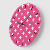 Witte polka kruist op fuchsia grote klok (Hoek)