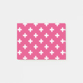Witte polka kruist op fuchsia post-it® notes (Voorkant)