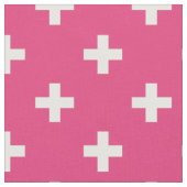 Witte polka kruist op fuchsia stof (Close Up)