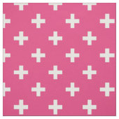 Witte polka kruist op fuchsia stof (Swatch)