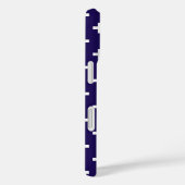 Witte polka kruist op marineblauw Case-Mate iPhone case (Achterkant / Rechts)