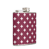 Witte polka kruist op moerbei heupfles (Rechts)