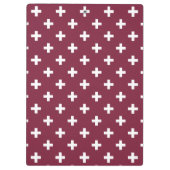 Witte polka kruist op moerbei klembord (Achterkant)