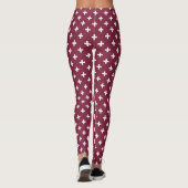 Witte polka kruist op moerbei leggings (Achterkant)