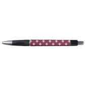 Witte polka kruist op moerbei pen (Voorkant)
