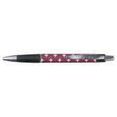 Witte polka kruist op moerbei pen (Achterkant)