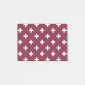 Witte polka kruist op moerbei post-it® notes (Voorkant)