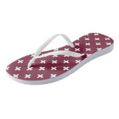 Witte polka kruist op moerbei teenslippers (Schuin)