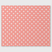 Witte polka kruist op perziken cadeaupapier (Vlak)