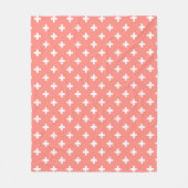 Witte polka kruist op perziken fleece deken (Voorkant)