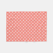 Witte polka kruist op perziken fleece deken (Voorkant (Horizontaal))