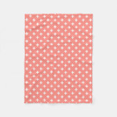 Witte polka kruist op perziken fleece deken (Voorkant)