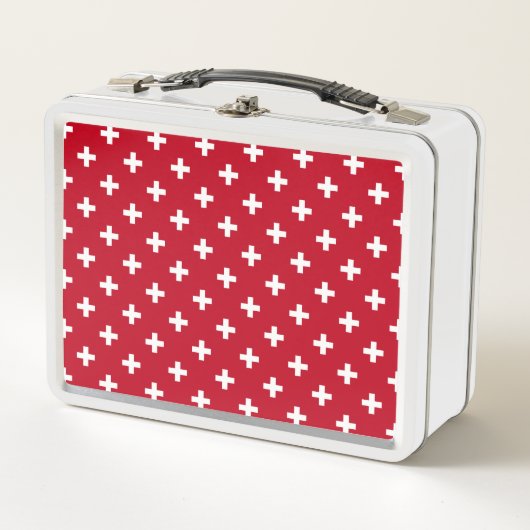 Witte polka kruist op rood (Voorkant)