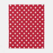 Witte polka kruist op rood fleece deken (Voorkant)
