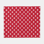 Witte polka kruist op rood fleece deken (Voorkant (Horizontaal))