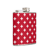 Witte polka kruist op rood heupfles (Rechts)