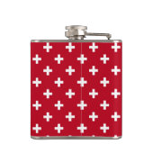 Witte polka kruist op rood heupfles (Achterkant)