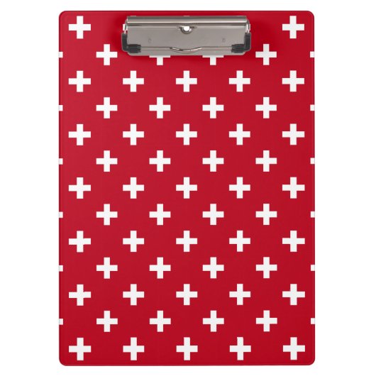 Witte polka kruist op rood klembord (Voorkant)