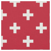 Witte polka kruist op rood stof (Close Up)