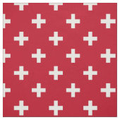 Witte polka kruist op rood stof (Swatch)