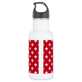 Witte polka kruist op rood waterfles  (Achterkant)