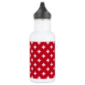 Witte polka kruist op rood waterfles  (Rechts)