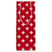 Witte polka kruist op rood wijn cadeautas (Achterkant)