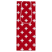 Witte polka kruist op rood wijn cadeautas (Voorkant)