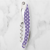 Witte polka kruist op ultraviolet kurkentrekker (Voorkant)