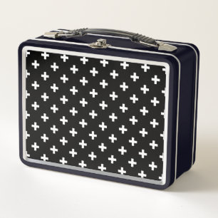 Witte polka kruist zwart