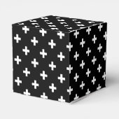 Witte polka kruist zwart bedankdoosjes (Achterkant)