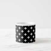 Witte polka kruist zwart espresso kop (Voorkant)