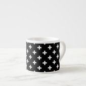 Witte polka kruist zwart espresso kop (Voorkant rechts)