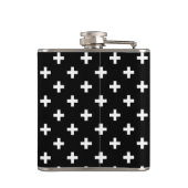 Witte polka kruist zwart heupfles (Achterkant)