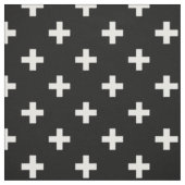 Witte polka kruist zwart stof (Swatch)
