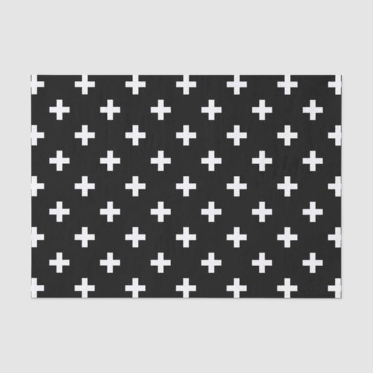 Witte polka kruist zwart tissuepapier (Voorkant)