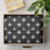 Witte polka kruist zwart tissuepapier (Geschenk)