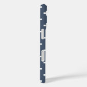 Witte polka-kruizen op blauw-grijs Case-Mate iPhone case (Achterkant / Rechts)