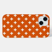 Witte polka-kruizen op verbrande oranje Case-Mate iPhone case (Achterkant (horizontaal))