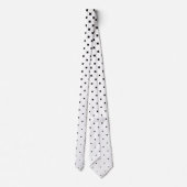 Witte polka stip afstuderen en zwarte achtergrond stropdas (Achterkant)