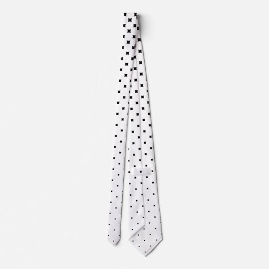 Witte polka stip afstuderen en zwarte achtergrond stropdas (Achterkant)