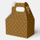 Witte polka stip op bruine popcorn geveldoos bedankdoosjes (Achterkant)