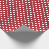 Witte polka stip op rode inpakpapier (Hoek)