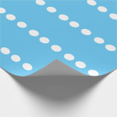 Witte polka stippen Blauwe aangepaste kleur trendy Cadeaupapier (Hoek)