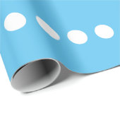 Witte polka stippen Blauwe aangepaste kleur trendy Cadeaupapier (Rol Hoek)