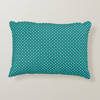 Witte polka stippen blauwgroen achtergrond accent kussen