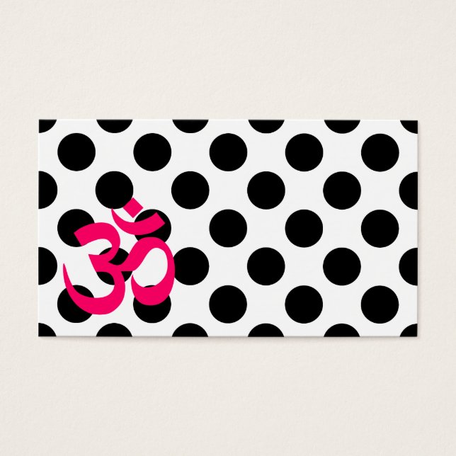 Witte polka stippen om symbool visitekaartje (Voorkant)