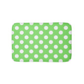 Witte polka stippen op appelgroen badmat (Voorkant)