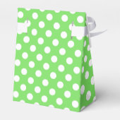 Witte polka stippen op appelgroen bedankdoosjes (Achterkant)