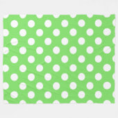 Witte polka stippen op appelgroen fleece deken (Voorkant (Horizontaal))